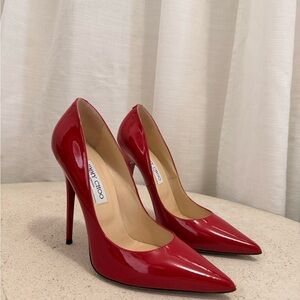 Jimmy Choo Glossy Red Stiletto Heels